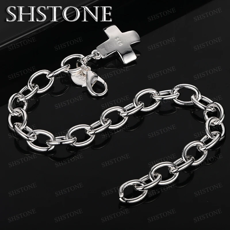 

New 925 Sterling Silver Bracelets Men Fashion Charm Bracelet Woman's Birthday Wedding Party Delicate Jewelry Accessories
