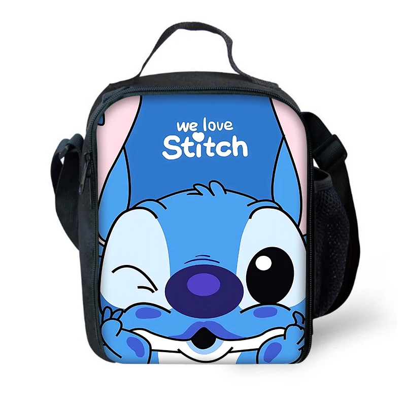 Cartoon S-Stitchs Angel Geïsoleerde Grote Capaciteit Tas Voor Jongen Meisje Student Outdoor Picknick Hervat Thermische Koeler Lunchbox