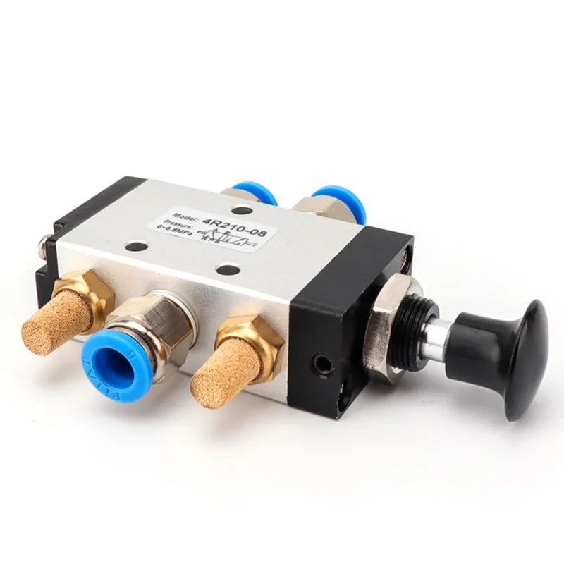 

4R210-08 4R310-10 5 Port 2 Pos Hand Lever Operated Control Pneumatic Valve Manual switch valve push connector Muffler