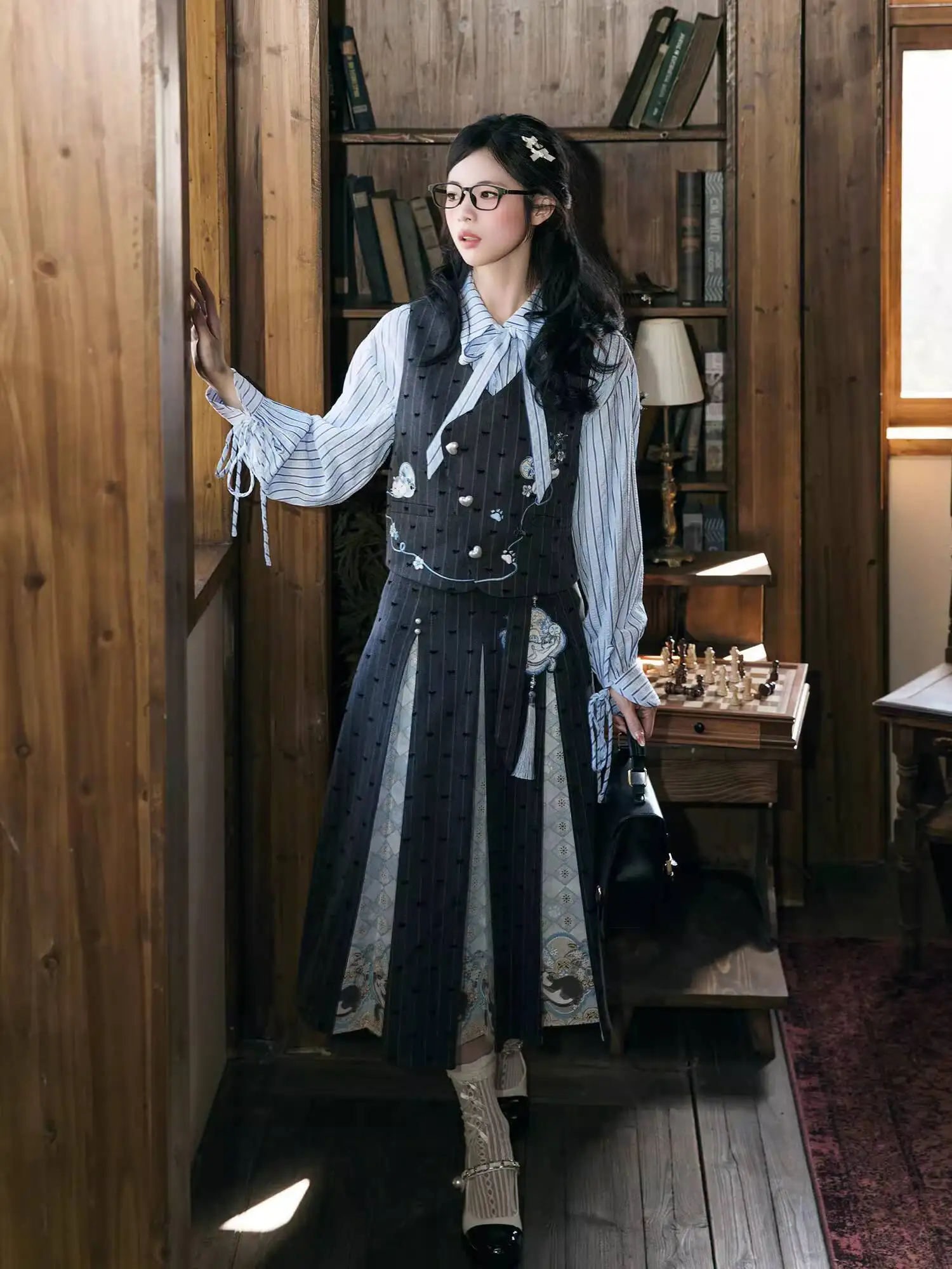 

New Chinese Style Shirt Long Skirt Hanfu Women Waistcoat Shirt Skirt Fiesta Carnival Halloween Cos Cosplay