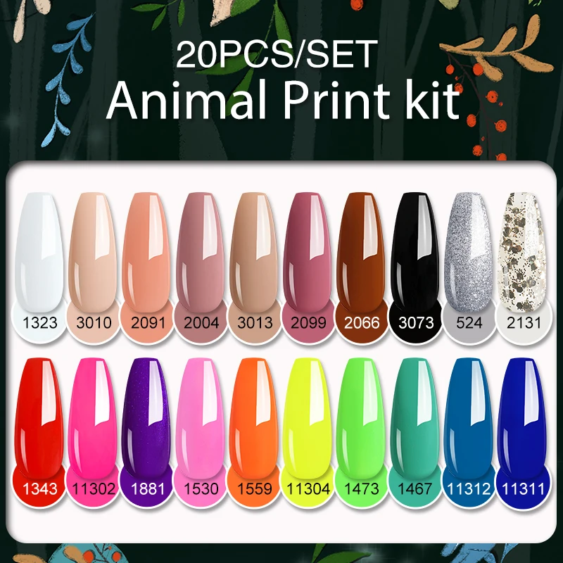 

Arte Clavo 15 мл, 20 шт./компл., набор гель-лаков для ногтей HEMA TPO FREE Nails Art Kit Top Coat Soak Off UV Hybrid Varnish Manicure Lacquer
