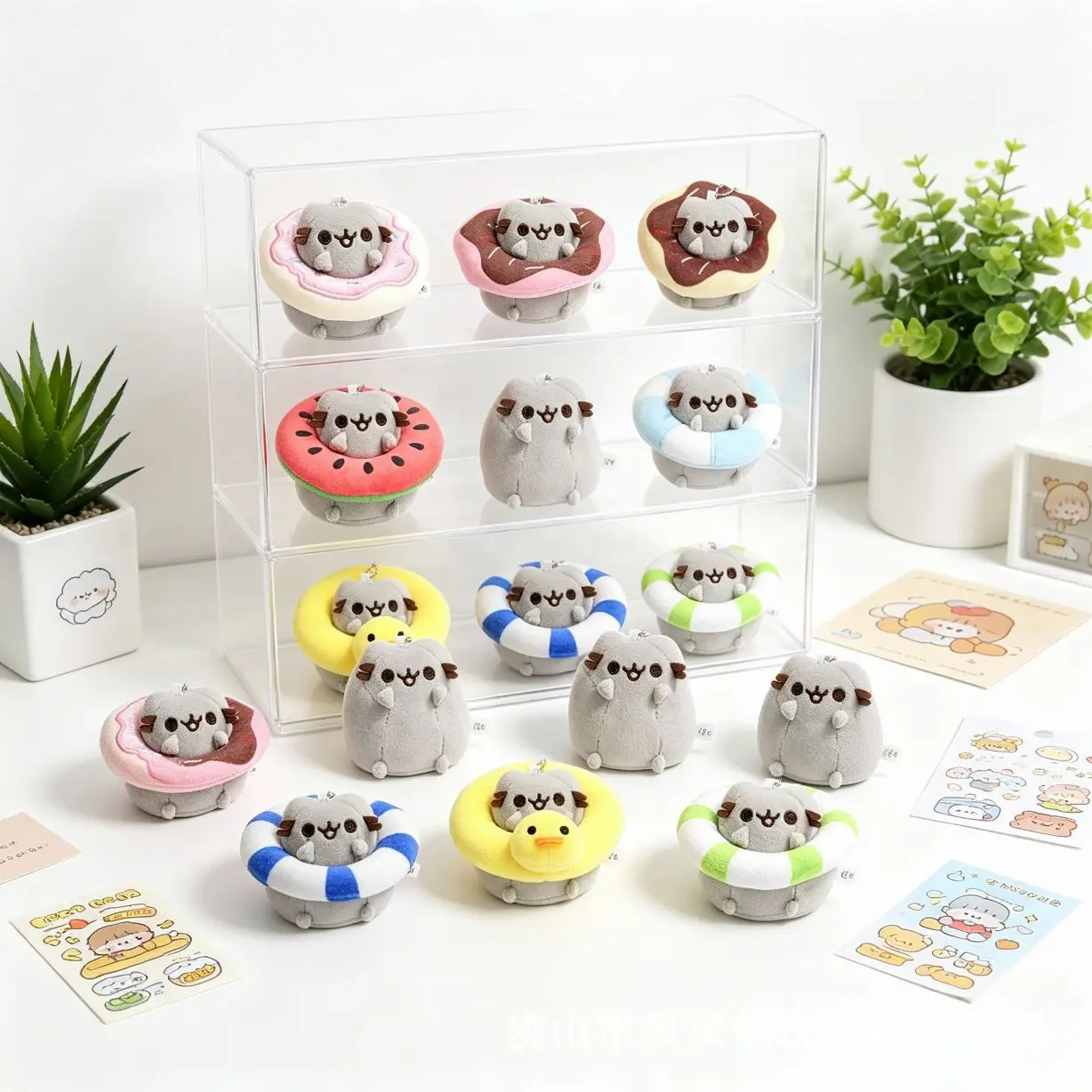 Cute Plush Toys Donut Shaped Room Decorations Anime Style Potato Chips Ice Cream Pizza Cake Cat Dolls Gifts for Kids And Anime L