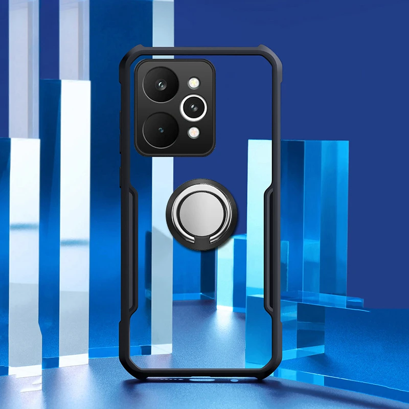 حافظة لهاتف Realme 15 Pro 5g مع حلقة مغناطيسية وسادة هوائية شفافة مقاومة للصدمات لهاتف Realme 15 Pro 5g الغطاء الخلفي