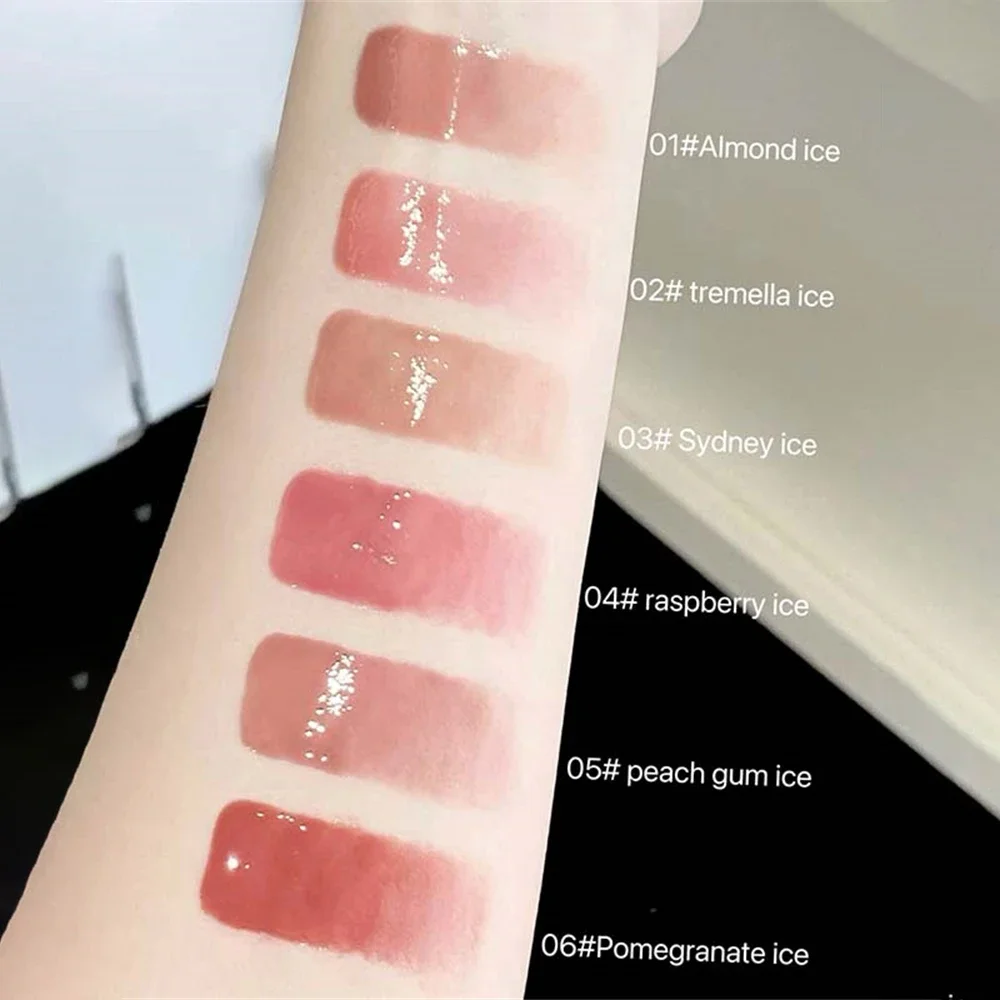 ضوء الماء الزجاج ملمع الشفاه رئيس معدني الجليد الماس جوهر الشفاه تينت مرآة تقليل تجاعيد الشفاه مرطب الشفاه البرقوق الرعاية جديد #5