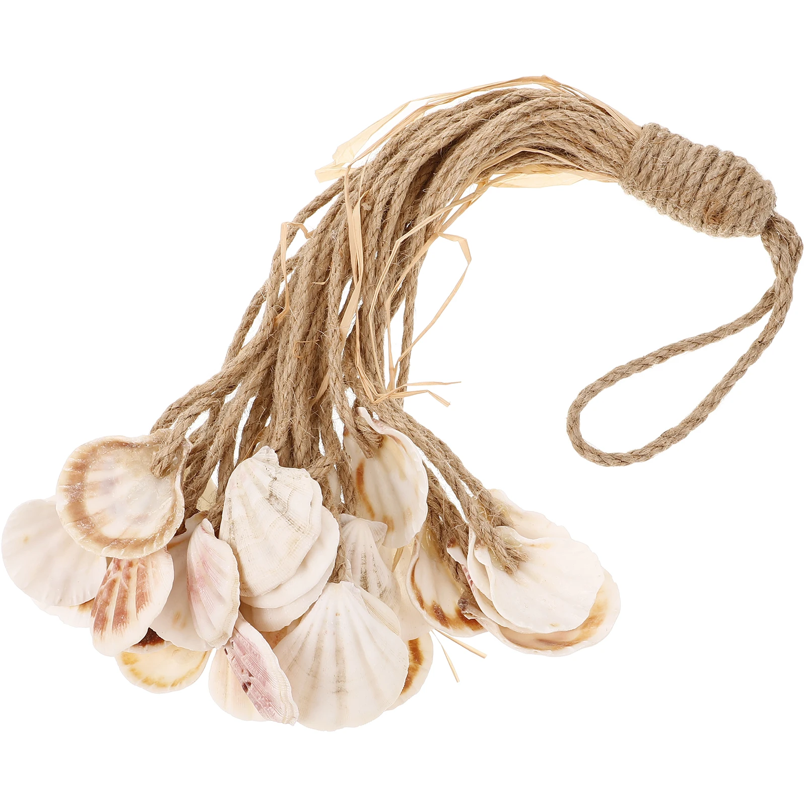 

30pcs Seashell Fish Skewers Nautical Ornaments Beach Theme Rope Wall Home Hanging Unique Shell Decor Mediterranean Pendant
