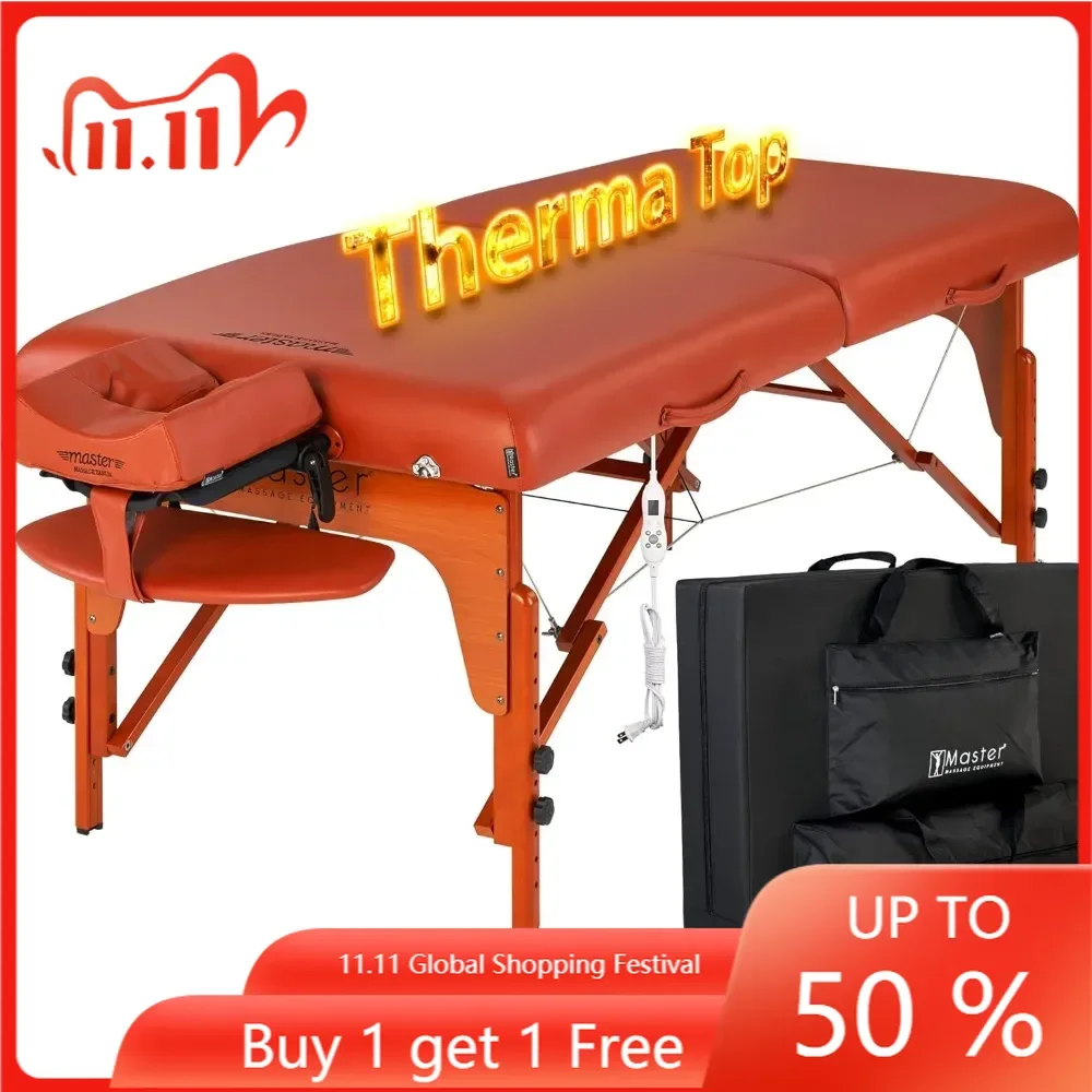 31 inch premium portable massage table set (with built-in heating pad)