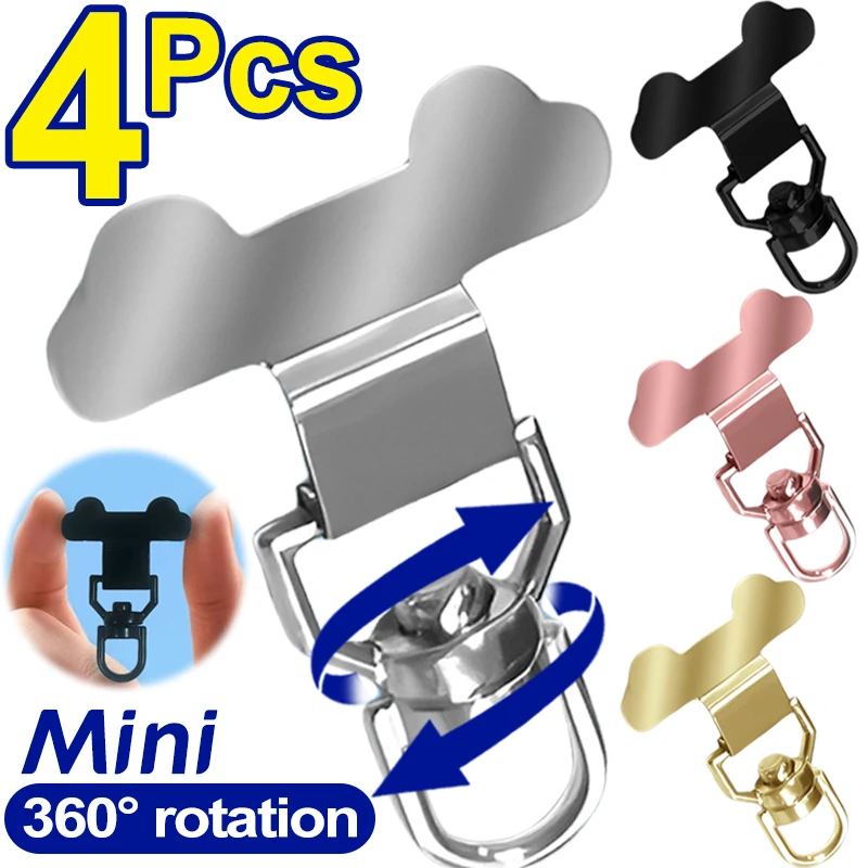 Mini 360° Rotation Metal Phone Tether Tab Upgrade Phone Lanyard Safety Connecter Piece Patch Cellphone Lanyard Patch Gasket Clip