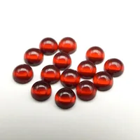 Perle de grenat rouge naturel, 10 pièces/lot, 2.5mm 3mm 4mm 5mm 6mm, ronde, pierres précieuses semi-précieuses, Cabochon, visage pour bijoux, vente en gros 6