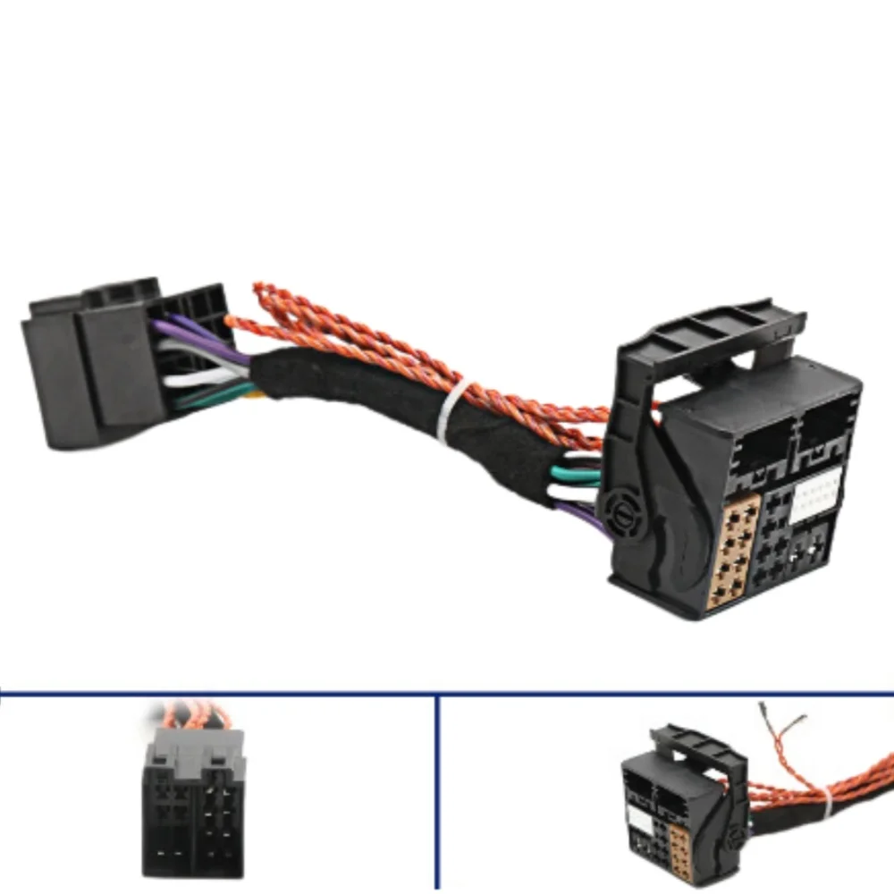 High to Low Level Adapter Cable for VW RCD510 MIB RCD187 Radio Conversion Wiring Harness