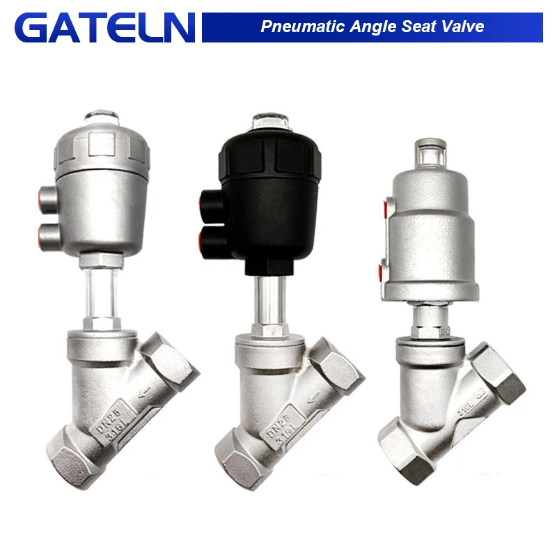 

304 stainless steel High Temperature And Corrosion Resistant Steam Pneumatic Valve Y Type Internal Thread Angle Seat Valve.