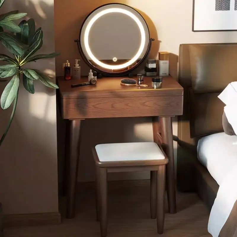 

Space Storage Makeup Table Brown Drawers Girls Organizer Dressing Vanity Desk Bedroom Compact Modern Tocador Mueble Furniture