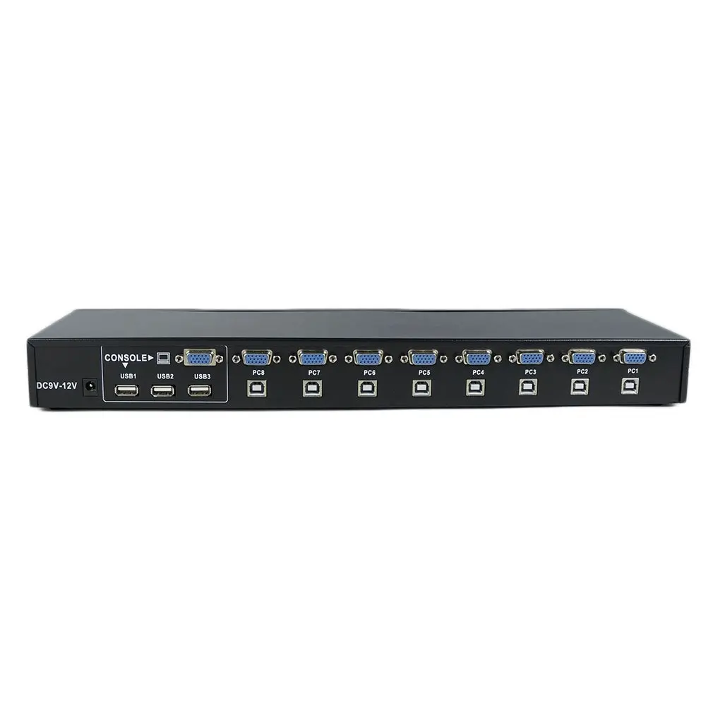 

Small Size 8 Ports USB 2.0 External KVM Switch Box Manual Switcher Support for 1920x1440 VGA Splitter Adapter