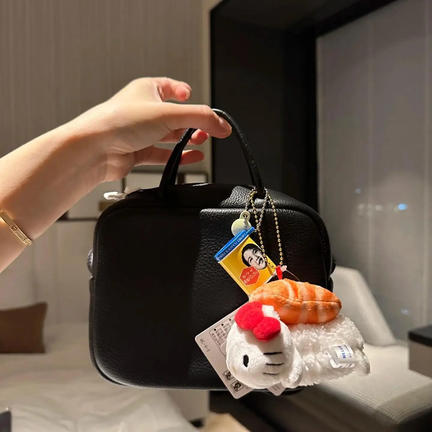 かわいいハローキティ寿司ぬいぐるみチャームキーホルダーKt猫サーモンツナ甘エビ人形チャーム女の子甘いバックパックデコレーションギフト