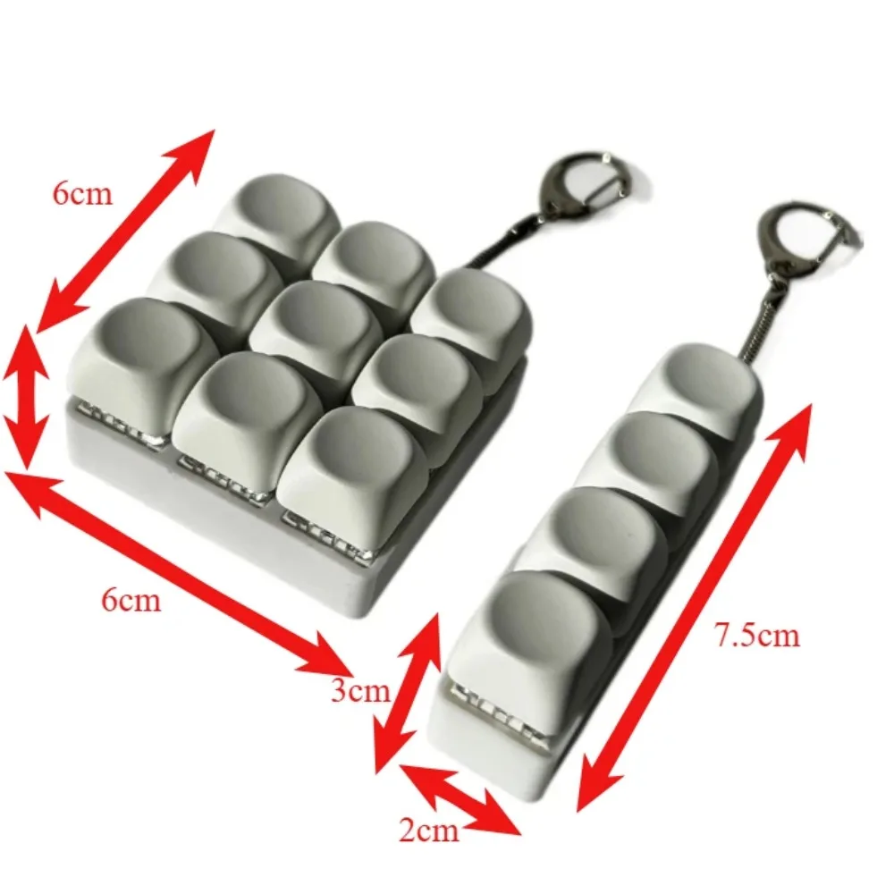 4 /9 Key Switch Tester Keyboard Keychain with Sound Fidget Toy Compact Portable Comfortable Touch Mini Desk Accessory view 6