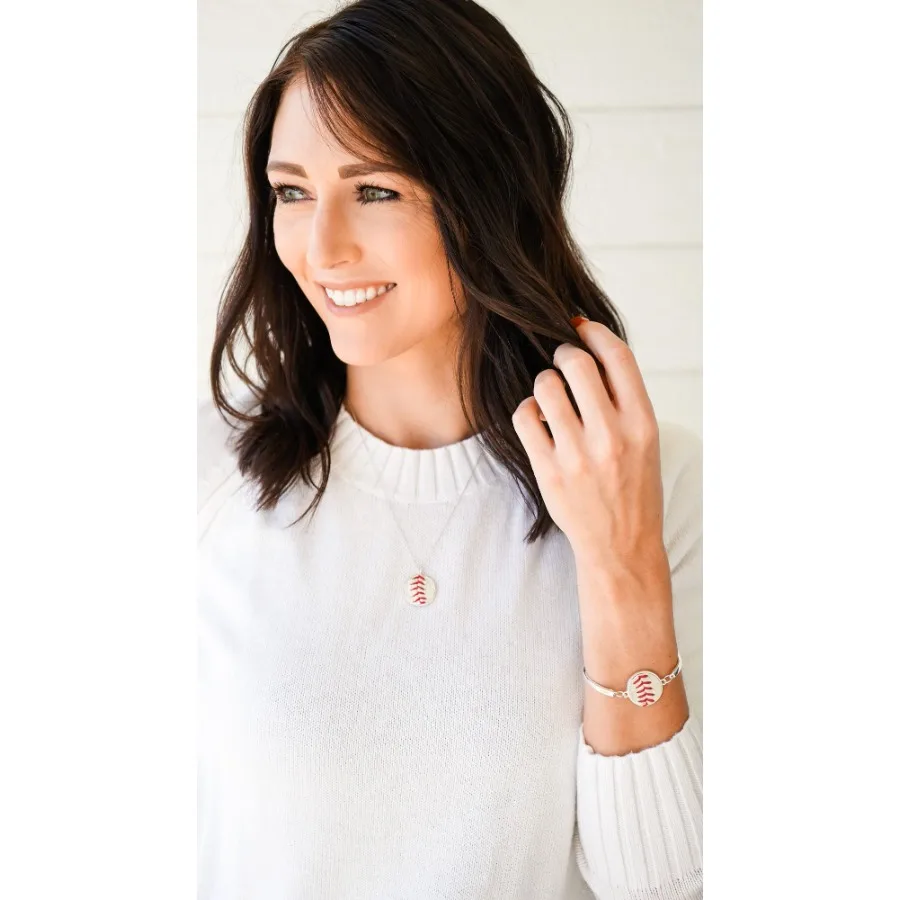 

Baseball Seam Dainty Chain Pendant Necklace