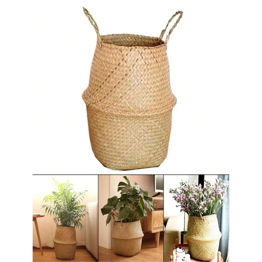 

Портативная плетеная корзина для цветов ручной работы