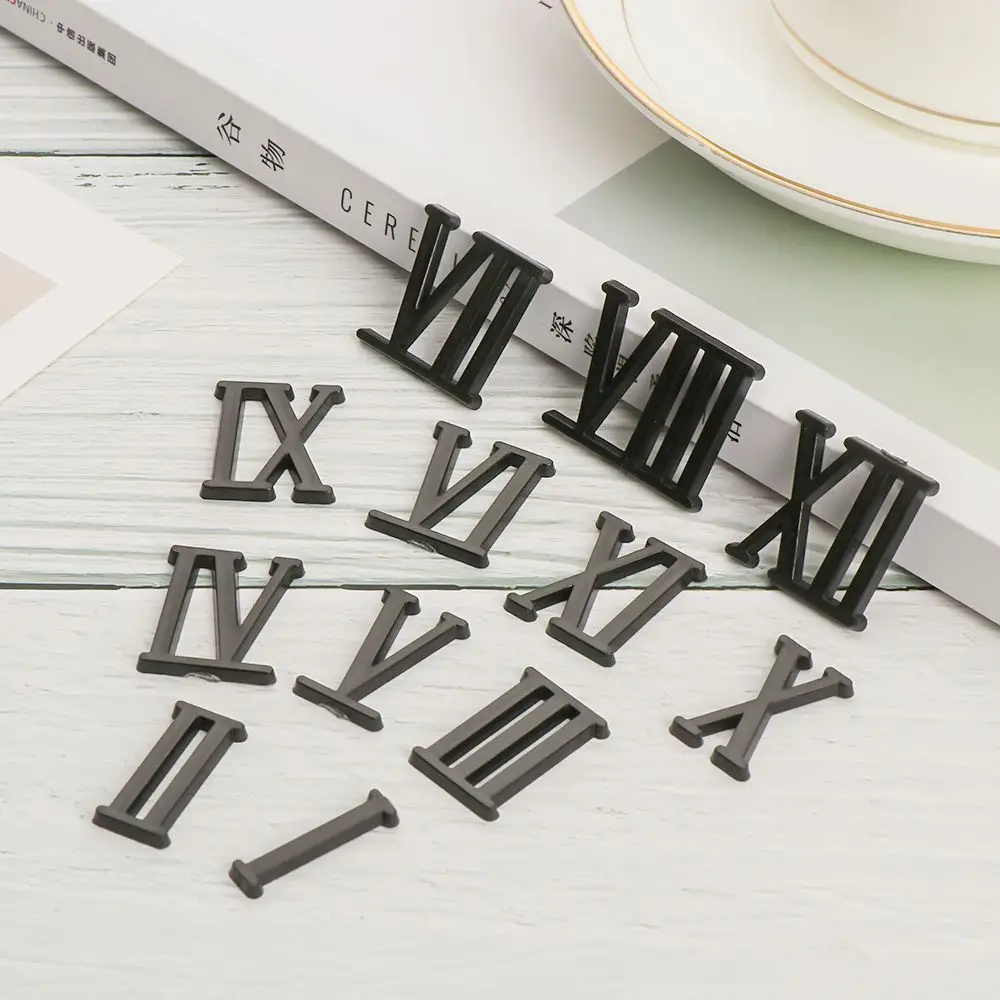 1 Set DIY Arabic Number Quartz Clock Parts Clock Numerals Accessories Silver Gold Roman Numerals Restore Digital Repair Tools