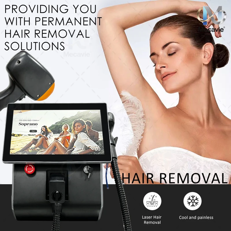 New Laser Epilator 4 Wavelengths Ice Titanium Permanent Hair Removal Diode Laser remove hair Machine For Beauty Center