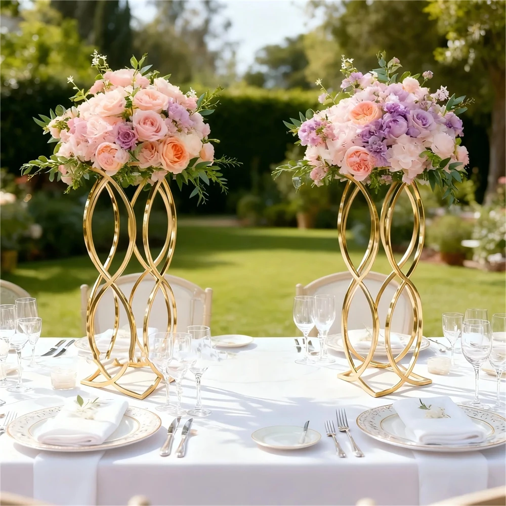 

5-12pcs 80cm sliver/ gold flower stand, special-schapecd vase, party wedding celebration stage aisle, banquet table center decor