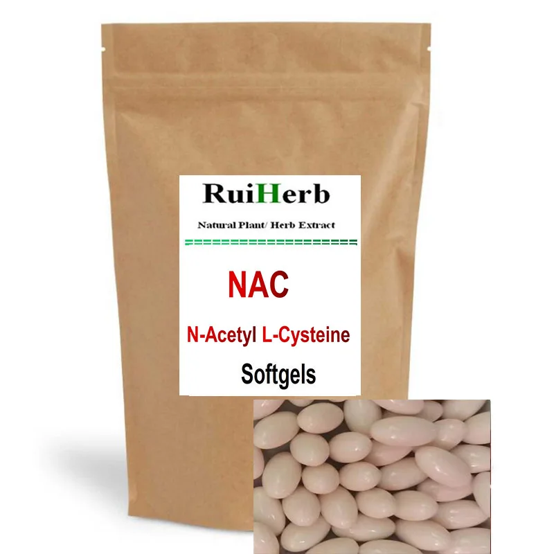 كبسولة مسحوق NAC L-Acetyl L-Cysteine وكبسولة Softgel ، عبوة واحدة