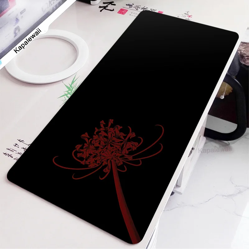 Imagem -04 - Lotus Flower Grande Gaming Mouse Pad Red Art Deskpad Desk Mat Base de Borracha Grande 900x400