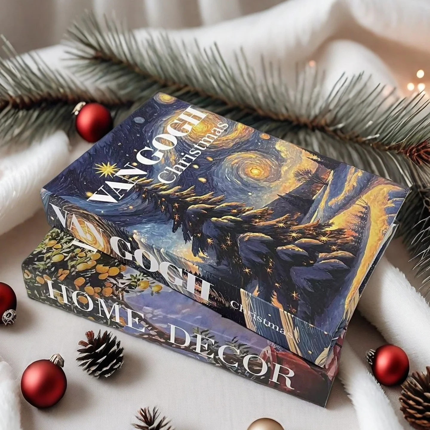 

Christmas Decoration Fake Book Storage Box Luxury Decorative Books Design Coffee Table Bedroom Boho Abstract Home Interior Decor