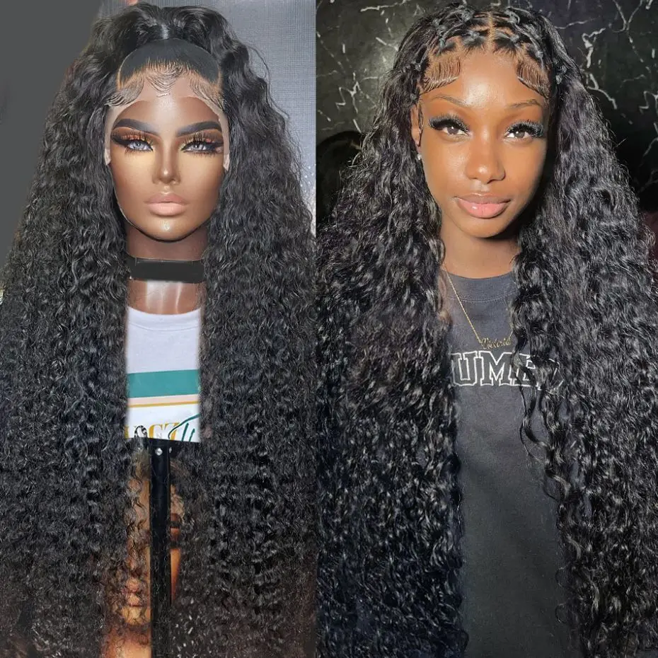 Deep Wave Frontal Wig Brazilian Curly Lace Human Hair Wigs For Women Bob Wig 13x4 Lace Front Wig Water Wave Lace Closure Wig