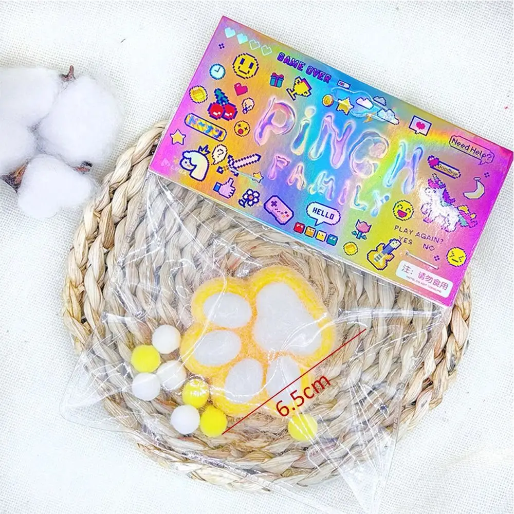 ของขวัญแมวเท้าบีบของเล่น TPR Mochi ความเครียดบรรเทาของเล่น Antistress Cat Paw Fidget Therapy ลูกปัดสาว