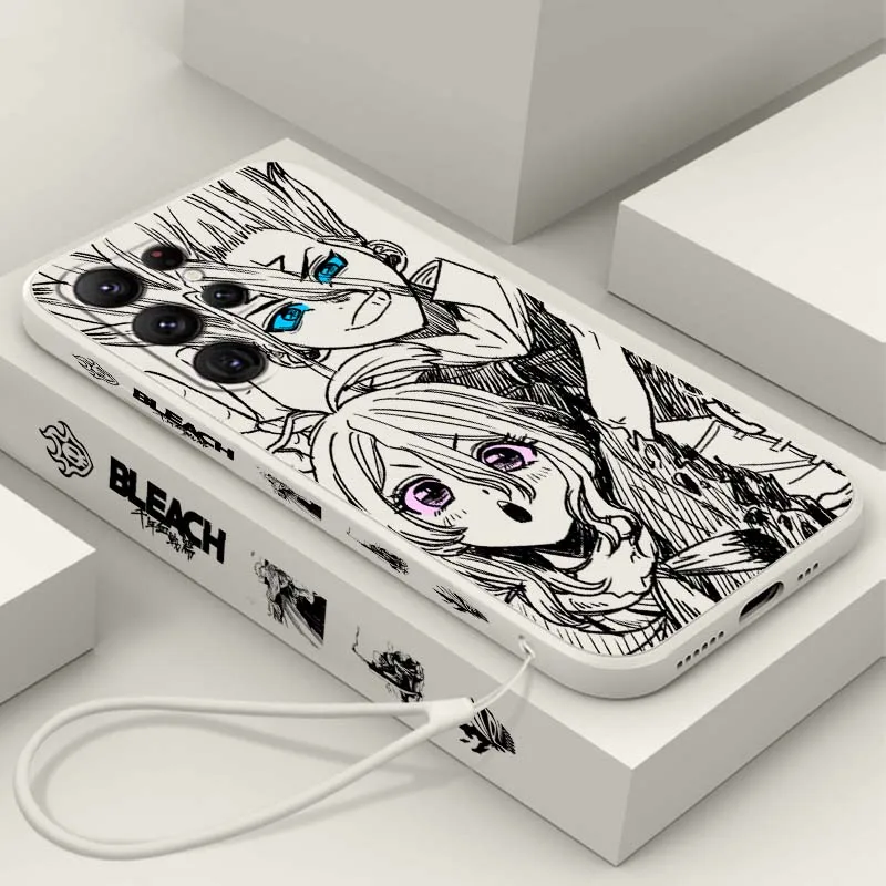 Anime Dr STONE Logo Luxury Phone Case For Samsung Galaxy S26 S25 S24 S23 S22 S21 S20 Pro Edge Ultra Plus FE Liquid Left Rope