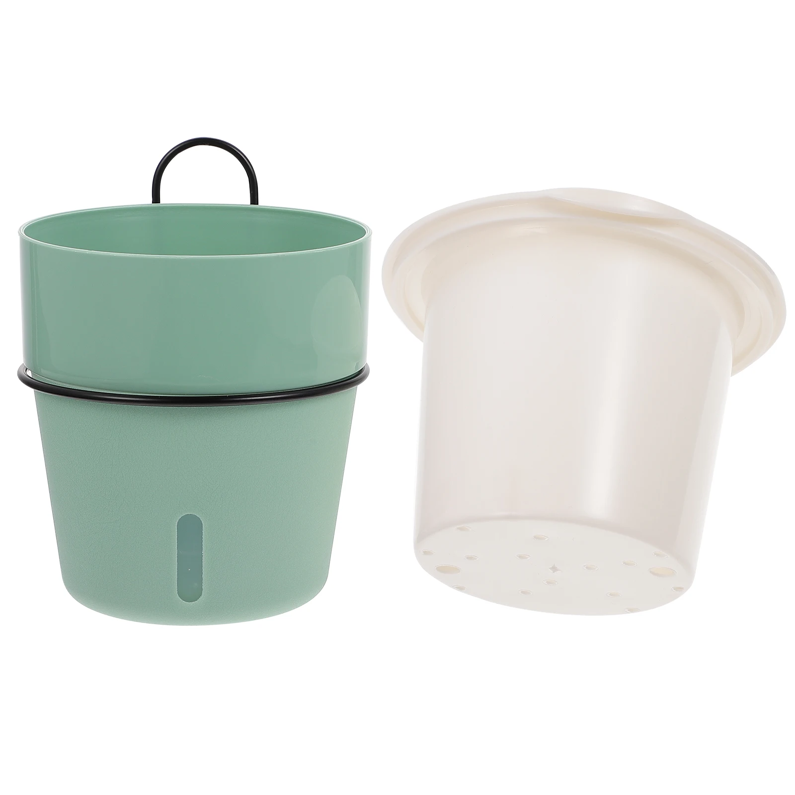 

1Set Wall Hanging Flower Pot Plastic Water Storage Self Watering Planter Automatic Water Absorbing Garden Pot for Home Plants