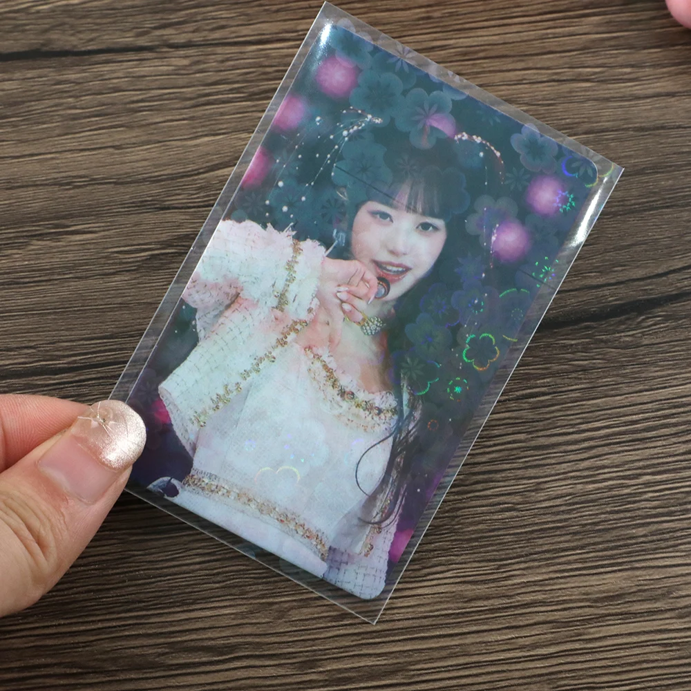 50PCS/Pack Laser Photocard Sleeves Colorful Photo Game Card Protectors Holographic Sleeves Photo Card Packaging Supplies