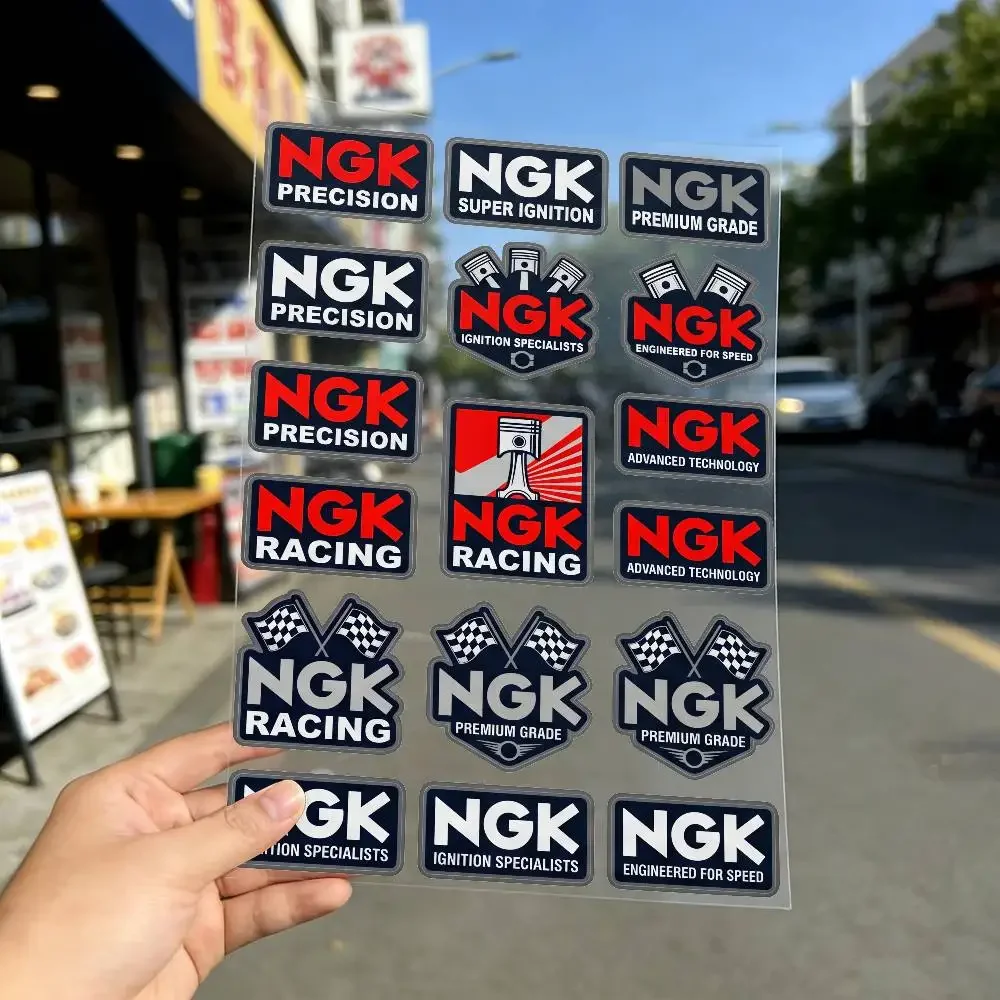 FOR NGK SPARK PLUGS Waterproof Reflective Decor Sticker Scratch Cover For Motorcycle Car Helmet Fridge Water Cup Accessories