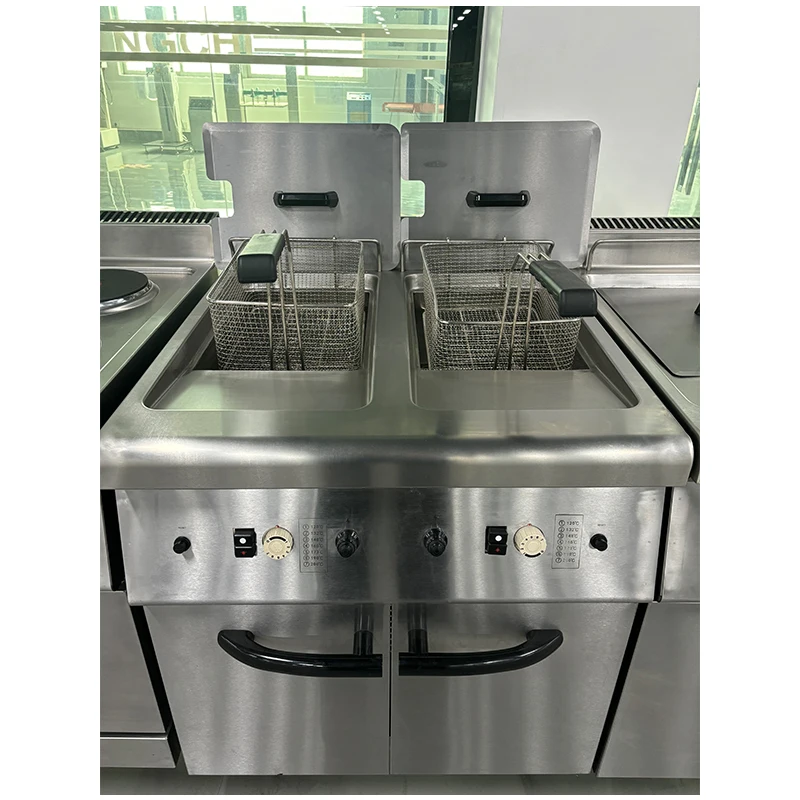 تخفيضات كبيرة على مقلاة الزيت العميق الكهربائية الأوتوماتيكية للمطاعم من الفولاذ المقاوم للصدأ للدجاج المقلي