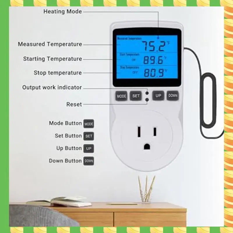 

AB53 1 шт. подключаемый термостат, регулятор температуры, розетка для нагрева, таймер управления охлаждением, 1800 Вт, 110 В, 15 А, дисплей с подсветкой, ABS, США