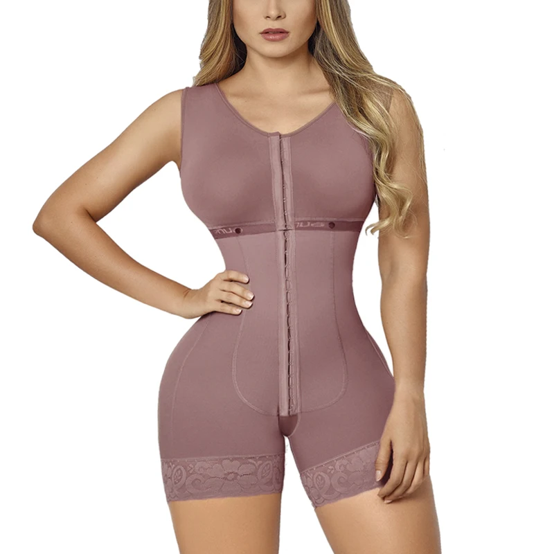 

Corset Femme Sleeveless Short Breasted Body Shaper Firm Control High-Thight Shapewear For Women Eye N Hook Fat Burner