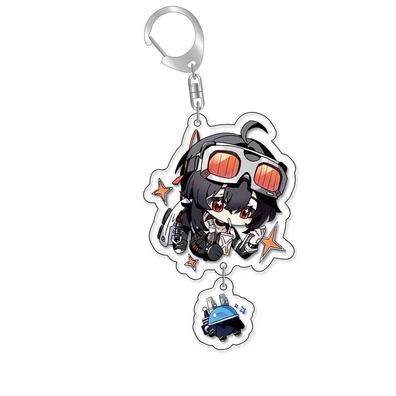 Zenless Zone Zero Anby Demara Billy The Kid Anime Keychain Cartoon Plastic Keyring Bag Tag Cos Accessory