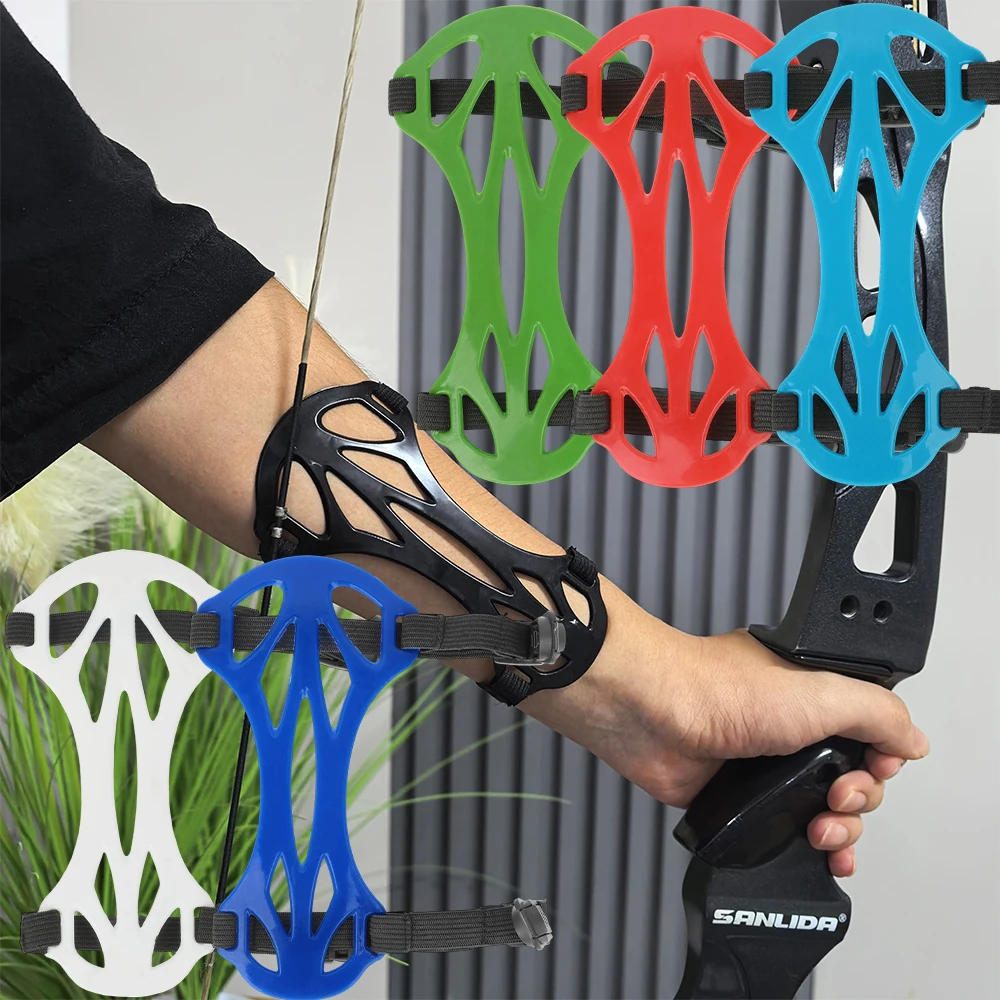 

‌Plastic Archery Arm Guard Forearm Protector Adjustable Breathable for Recurve Bow Training Hunting for Adult Youth Beginners