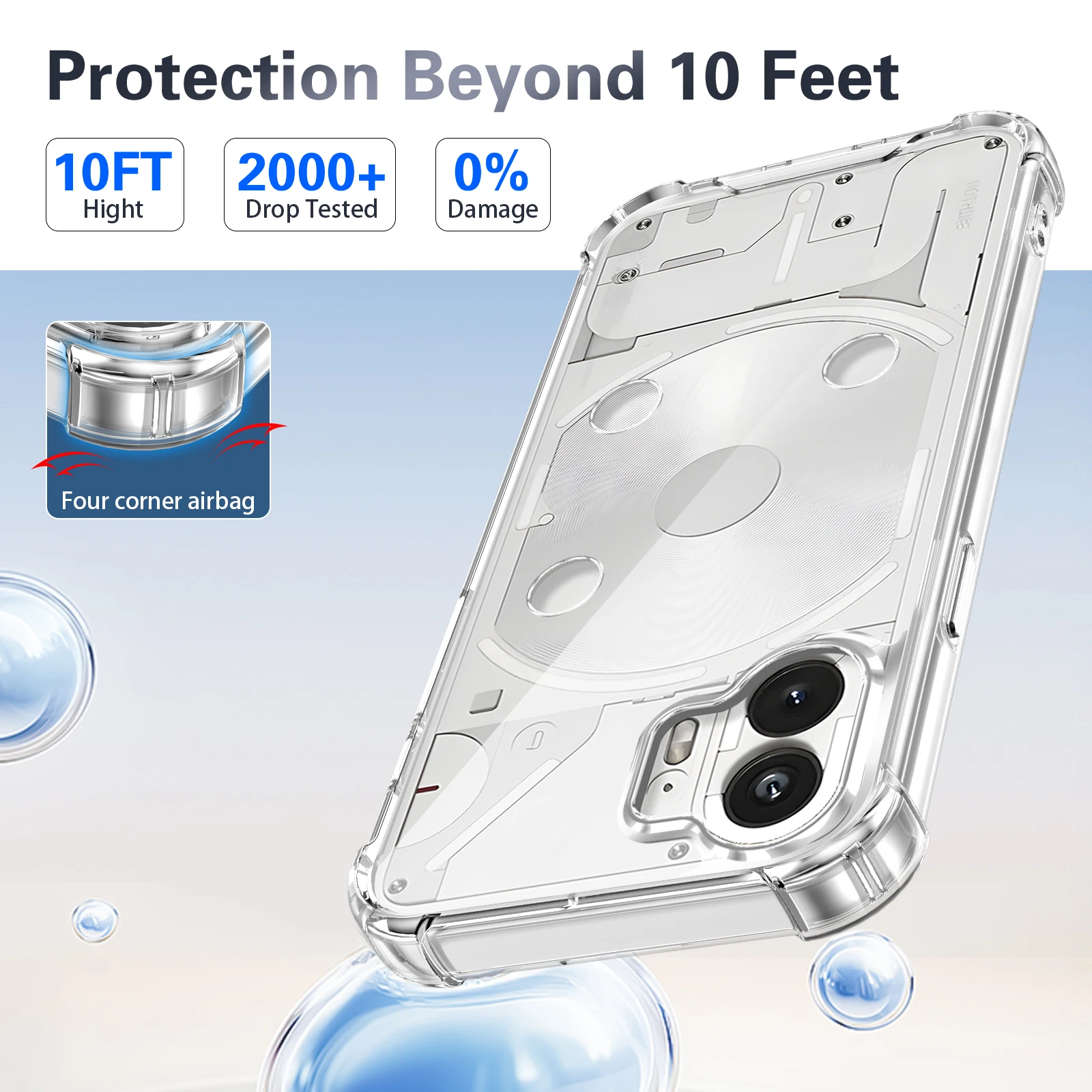 لا شيء الهاتف واحد A063 حالة وسادة هوائية للصدمات السيليكون الوفير واضح وسادة هوائية الغطاء الخلفي جراب هاتف صلب ل لا شيء الهاتف 1 5 جرام