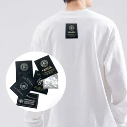 500pcs a lot Customized Iron woven labels Self adhesive stickers Heat transfer stickers Custom clothes collar label