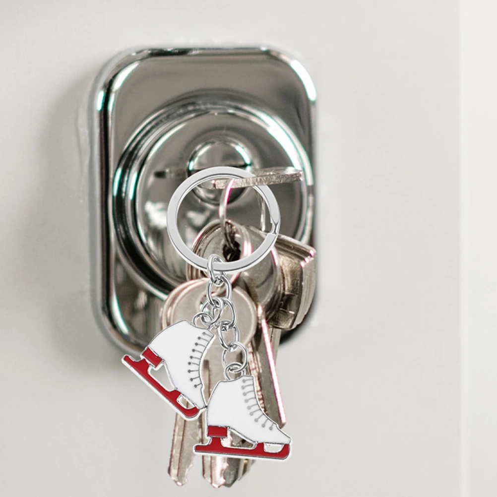 

3Pcs Ice Skates Keychains Metal Bag Pendants Hanging Charm Key Rings Skating Gifts for Friends Skating Keychain