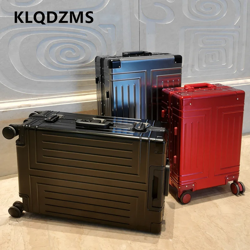 KLQDZMS Handheld Travel Suitcase Full Aluminum Magnesium Alloy Boarding Box Men's Business Trolley Case 20
