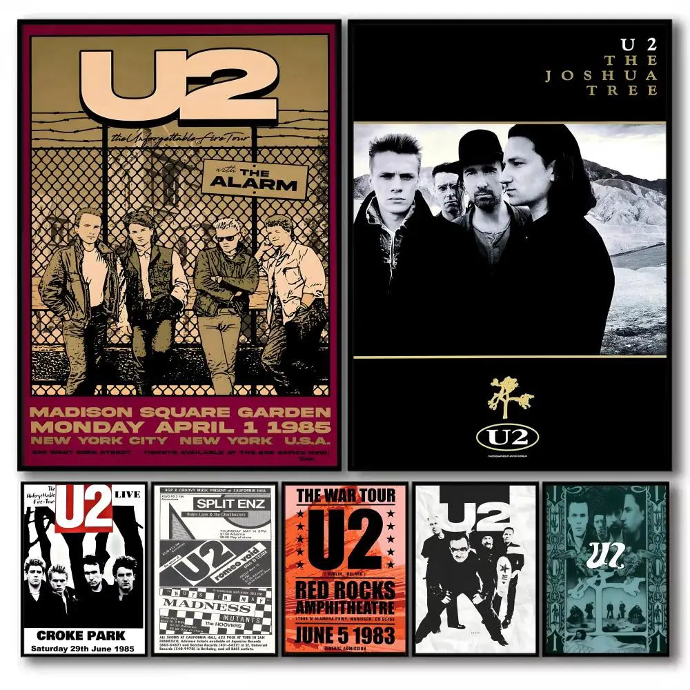 Renowned Fashion Trends Band U2 Cool Poster Self-adhesive Waterproof Home Wall Decoration Suitable For Bedroom,Office,Gift Givin