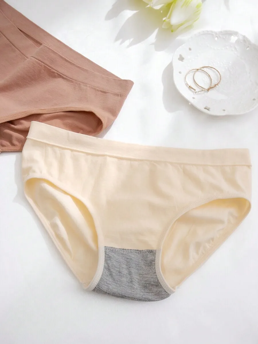 

7pcs Seamless Solid Color Womens Brief Panties Cotton Blend Comfort Underwear