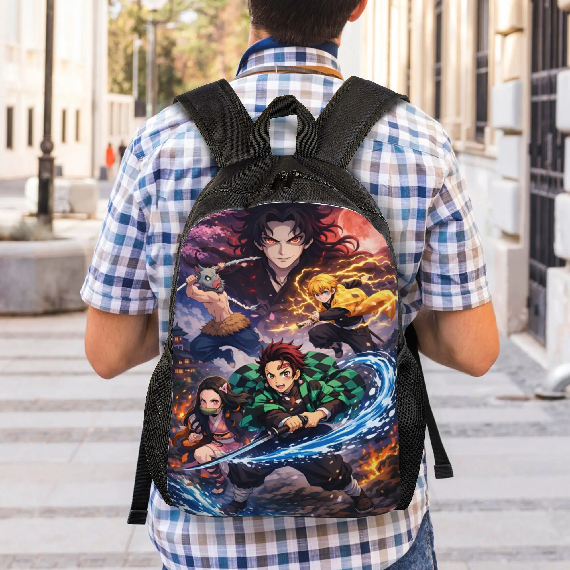 D-Demons Slayers Travel Backpack Women Men School Laptop Bookbag Kimetsus No Yaibas Cartoon Anime College Student Daypack Bags view 6