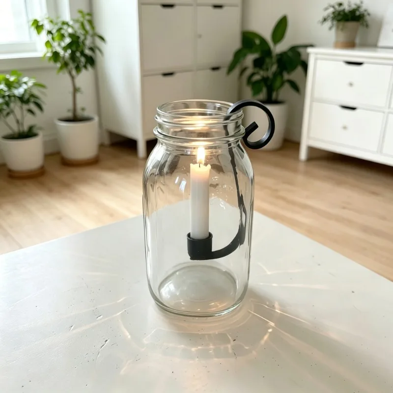 Rustic Farmhouse Metal Candle Holder for Mason Jars Vintage Style Wall-mounted Jar Candle Insert Iron Art Candle Stand