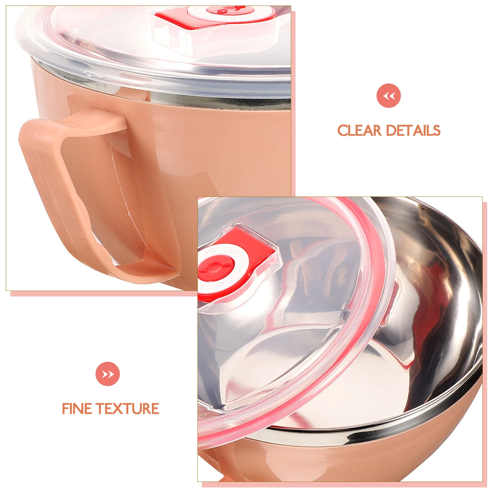 

Stainless Steel Noodle Bowl Lid Handle Soup Bowls Insulated Food Container Heat Resistant Leak Proof Bpa Free For Office