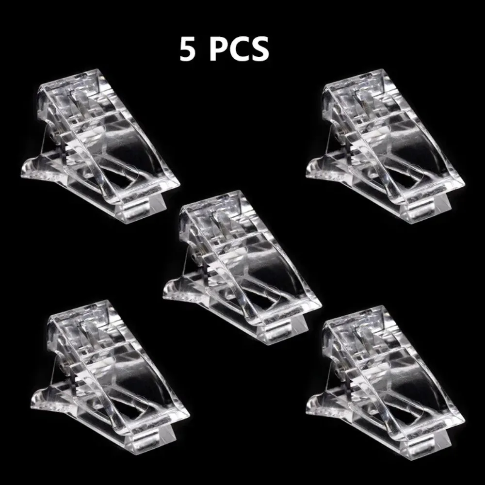 5 Pcs Flexible Soft Poly Gel Nail Tips Dual Forms Quick Building Mold Clip Set Finger Nail Extension Acrylic UV Builder Manicure Tools Kit for Professional Salon DIY Nail Art Design At Home Accessories view 8