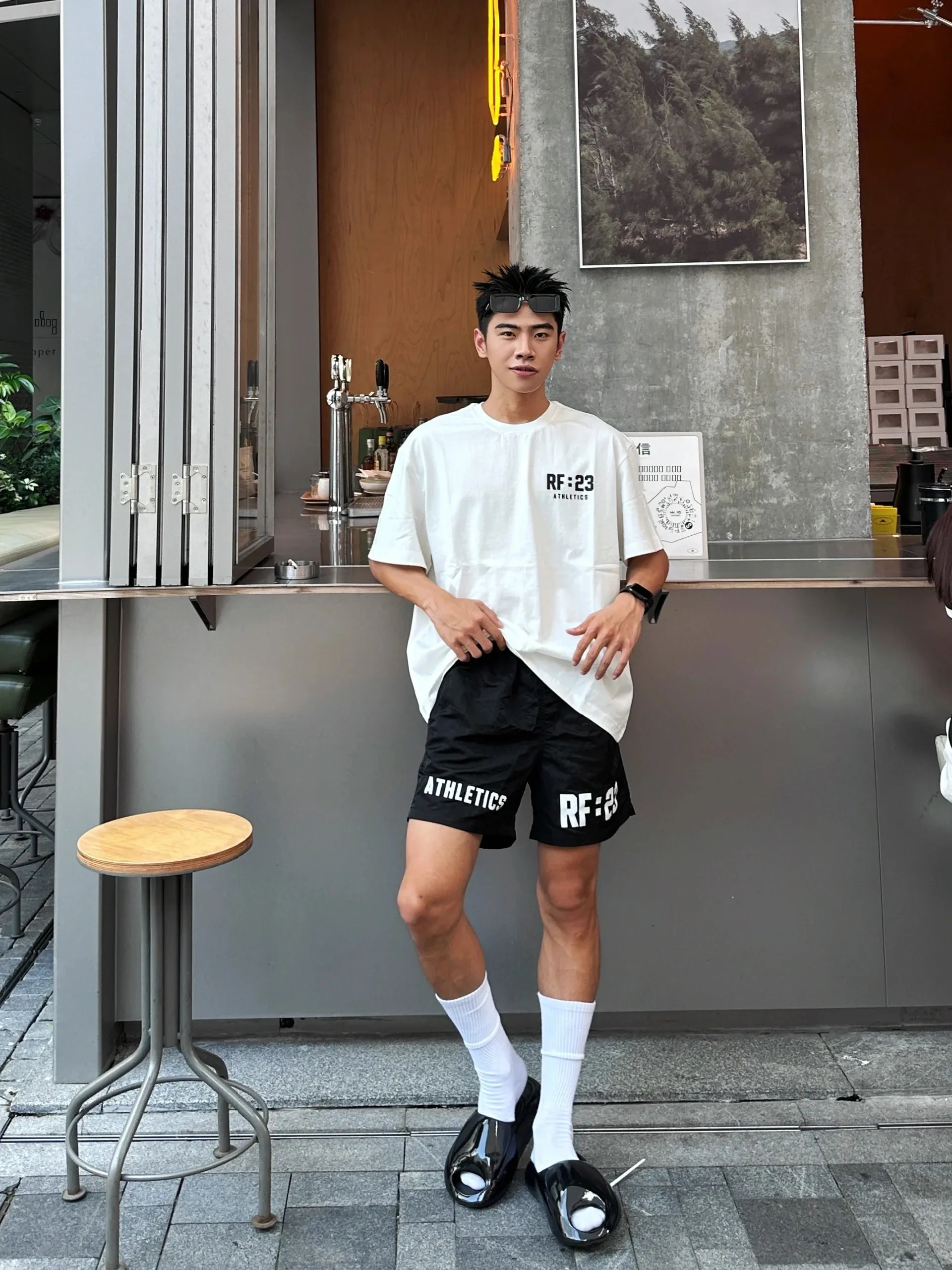 

American High Street Qui Dry Printed orts Men's Summer Loose Casual Fitn Baskeall below Knee Length Sport Five-Part ...