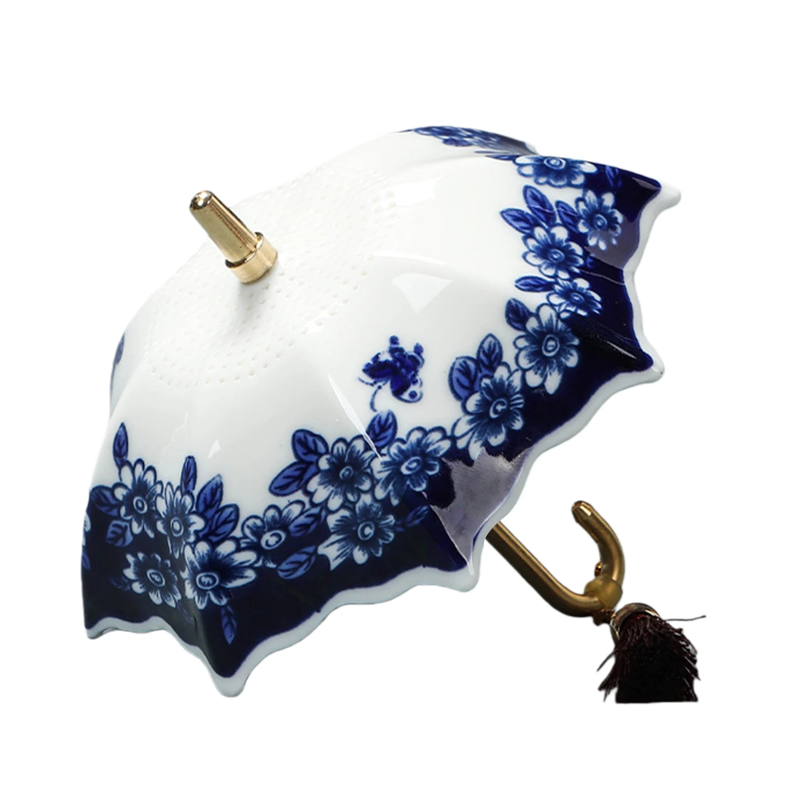 Umbrella Tea Strainer Ceramic Elegant Tea Strainer Filter Traditional Chinese Style Tea Strainer for Table Accessory Home Decor
