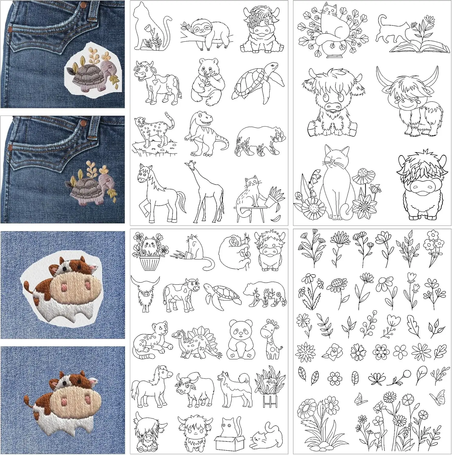 Lösliches Tierpapier für Stickmuster, wasserlöslicher Stabilisator für Stickereien, Blumenstick- und Stich-Stickpapier